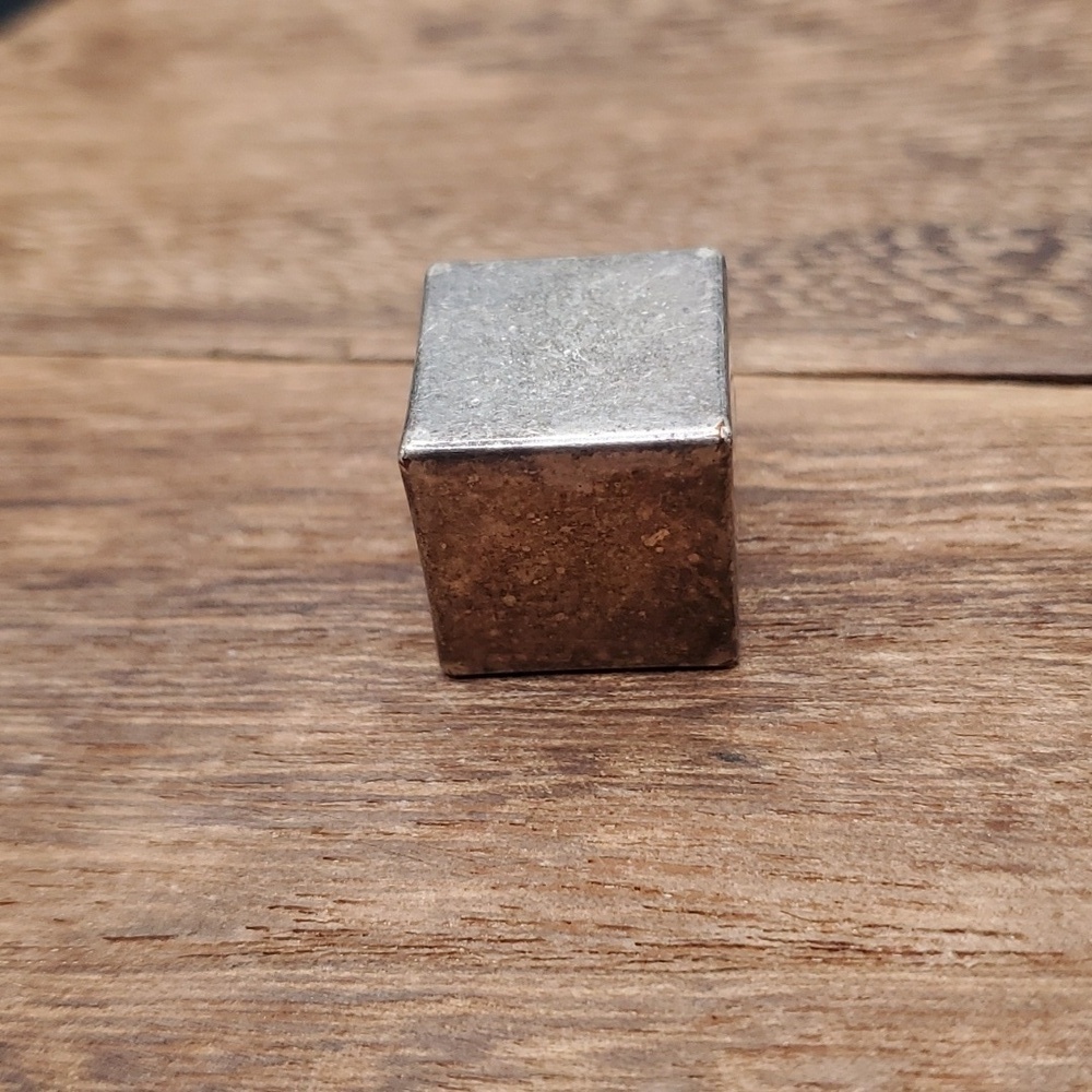 Sterling antique square cube‎ charm
